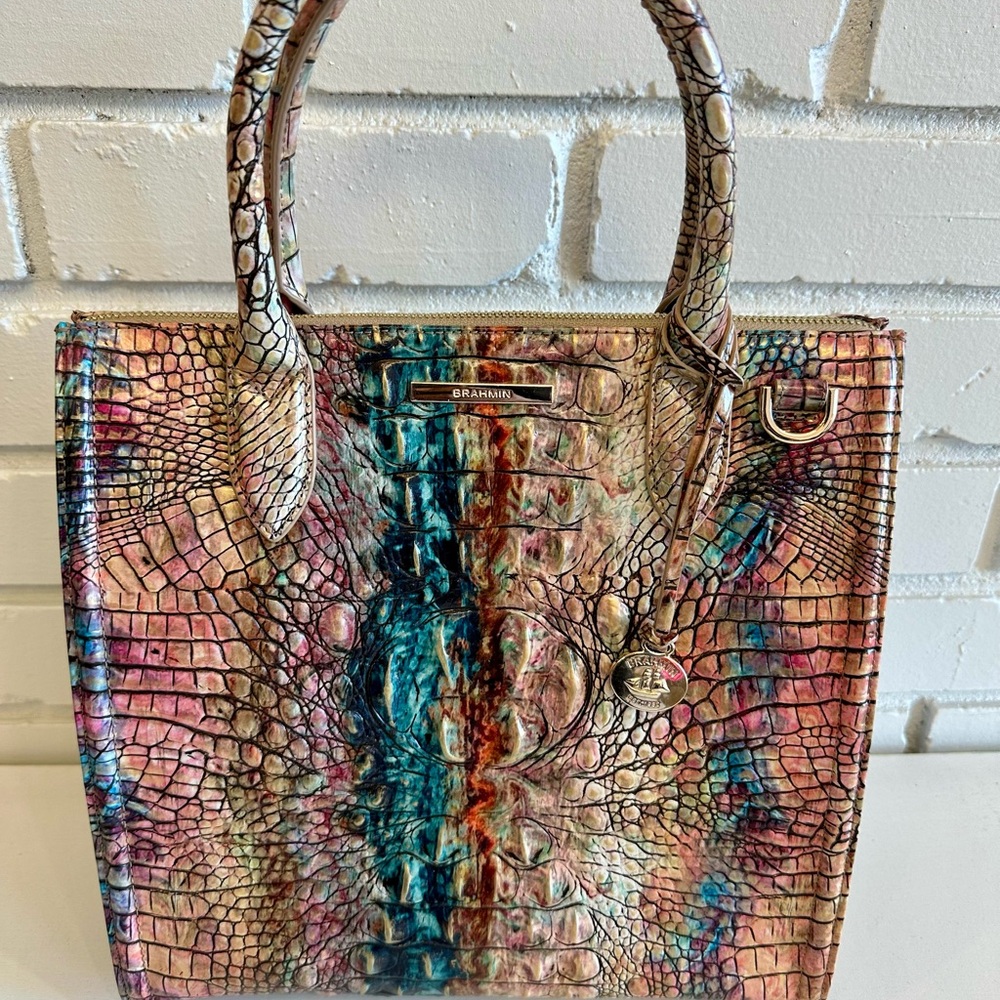 Brahmin Vibrant Crocodile Embossed hand bag